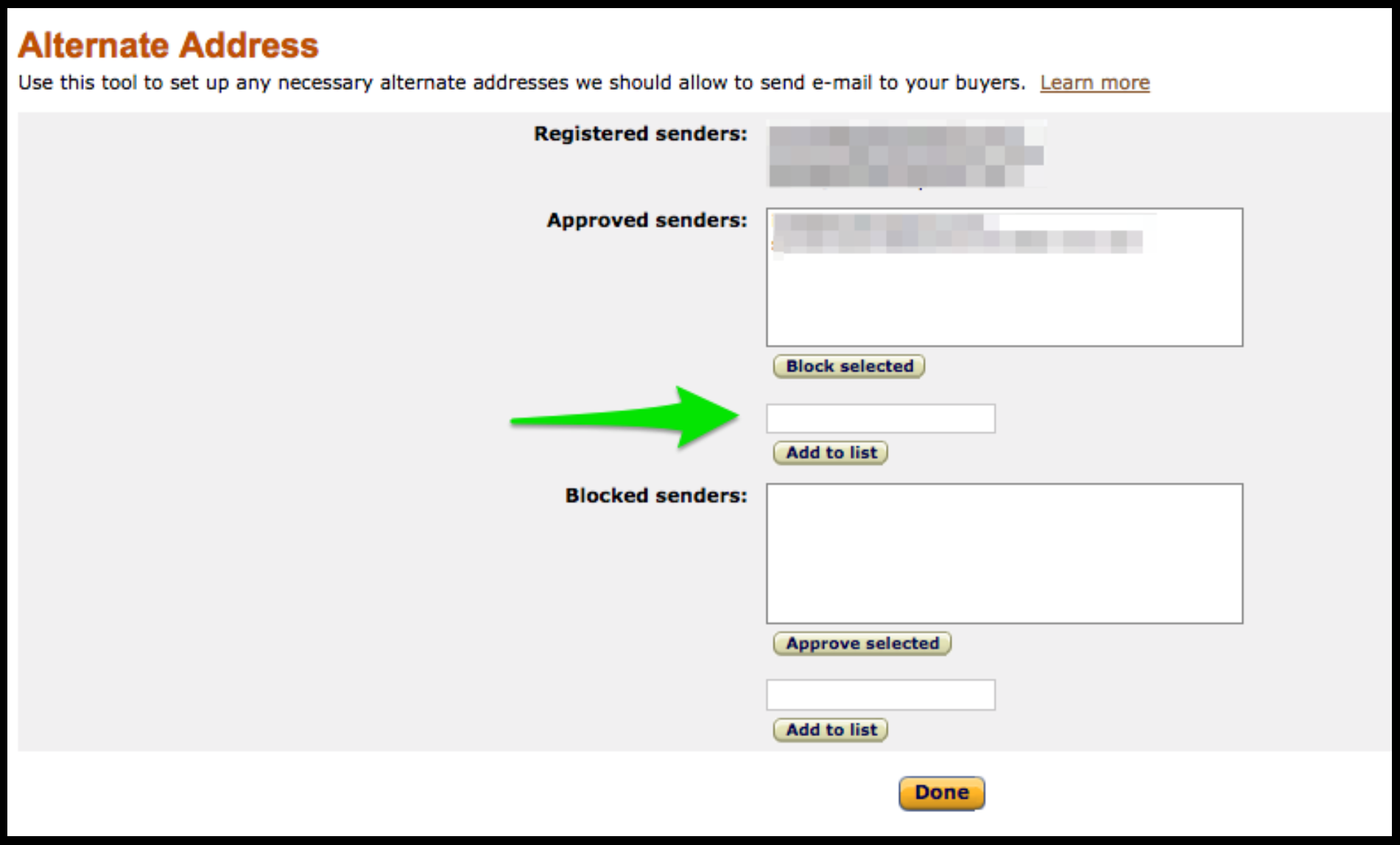 Add an alternate email address to send emails to your Amazon buyers.